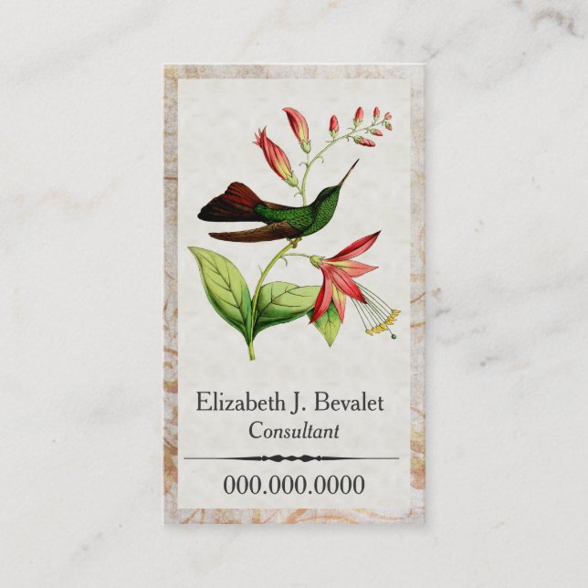Cartes de visite de colibri de Plumeleteer (Devant)