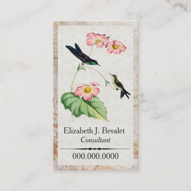 Cartes de visite de colibri de Thornbill soutenus (Devant)