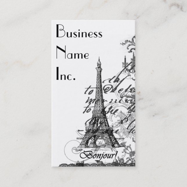 Cartes de visite de collage de Paris Bonjour (Devant)