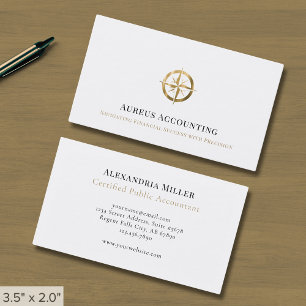Cartes de visite de Compass Or Moderne pour compta