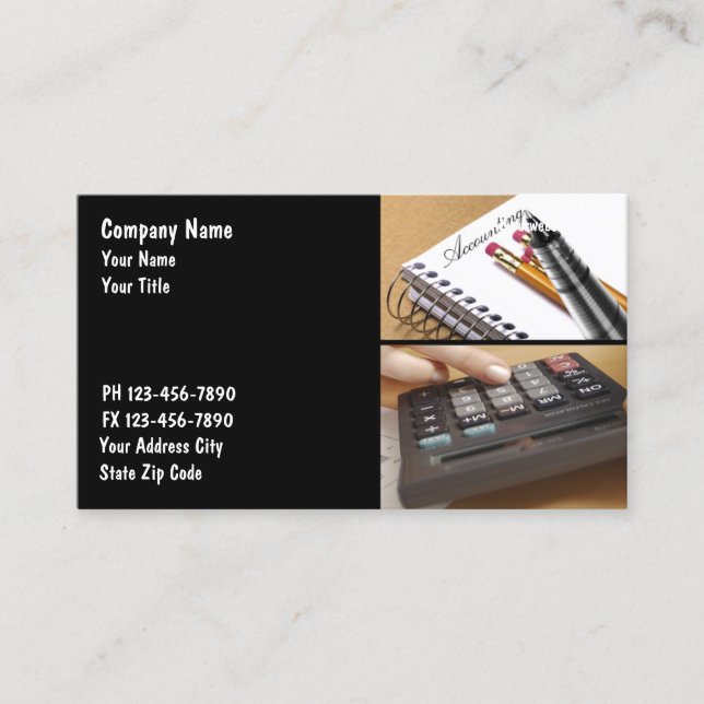 Cartes de visite de comptable (Devant)