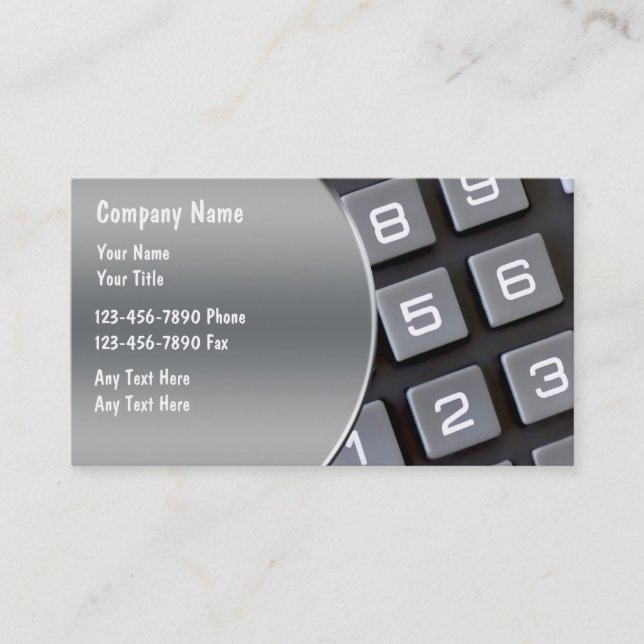 Cartes de visite de comptable (Devant)