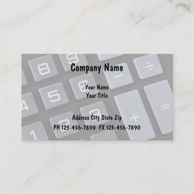 Cartes de visite de comptable (Devant)