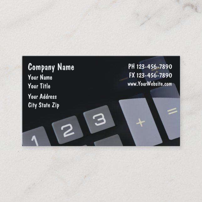Cartes de visite de comptable (Devant)