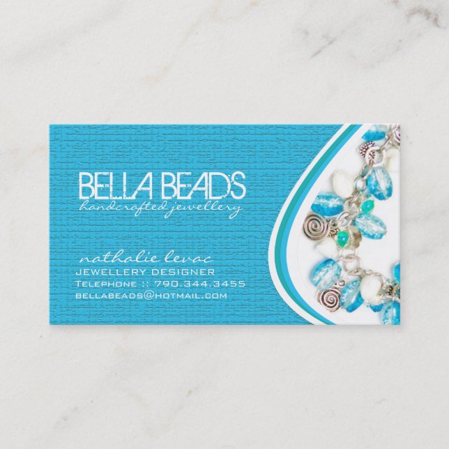 Cartes de visite de concepteur de bijoux (Devant)