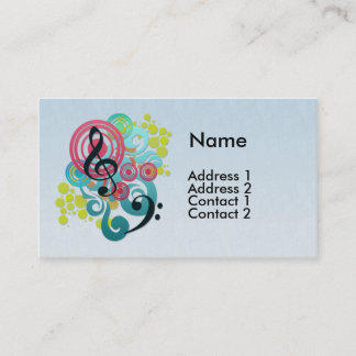 Cartes de visite de conception de musique