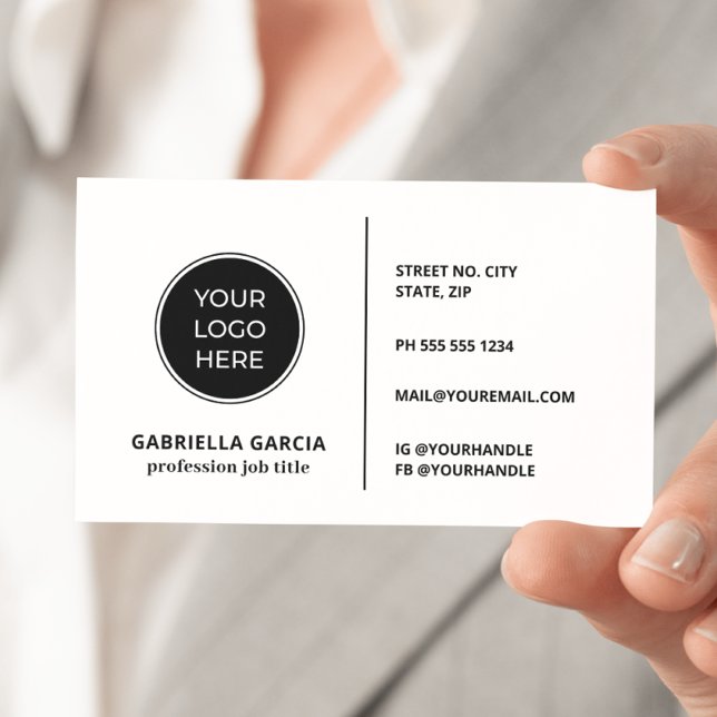 Cartes de visite de conception générique en blanc  (Front of card shown in 3.5 x 2.0 inch, add your QR Code and webpage on the back.)