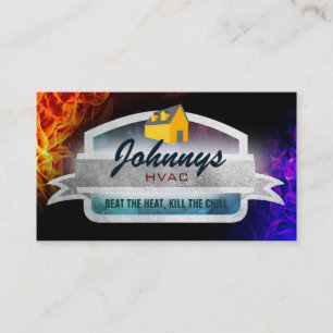 Cartes de visite de conception graphique HVAC