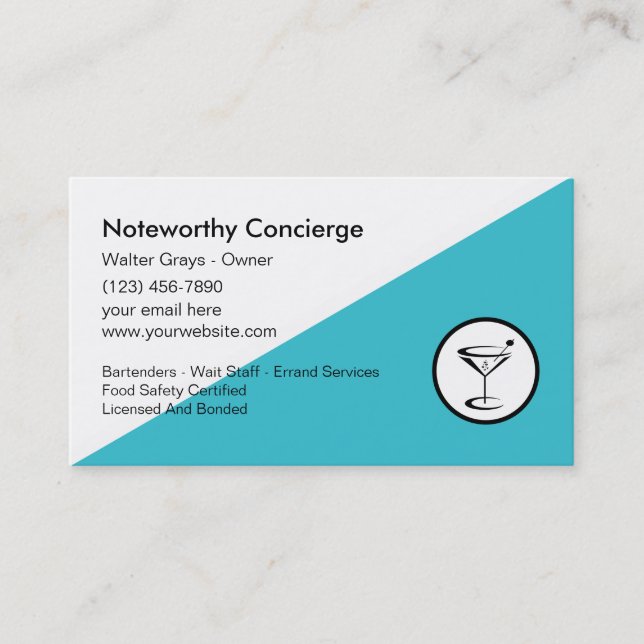 Cartes de visite de concierge (Devant)
