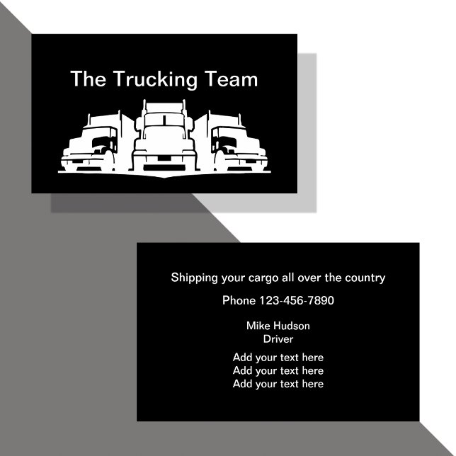 Cartes de visite de conducteur de camion (Créateur téléchargé)