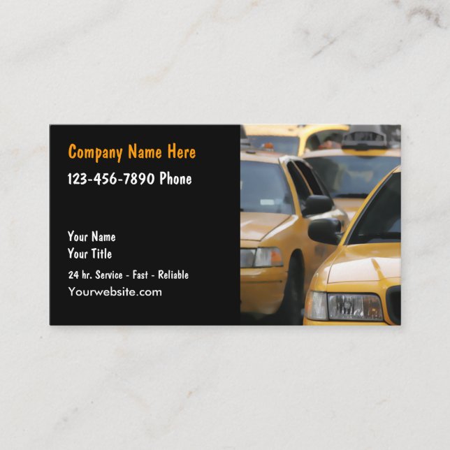 Cartes de visite de conducteur de taxi (Devant)