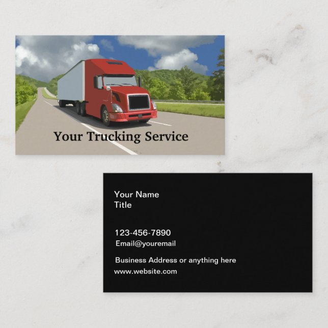 Cartes de visite De Conducteurs De Camions Et De C (Devant / Derrière)