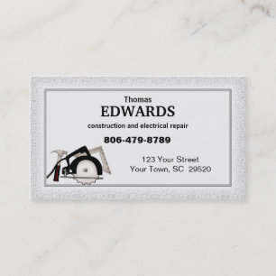 Cartes de visite de construction
