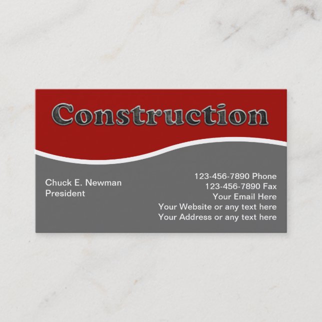 Cartes de visite de construction (Devant)