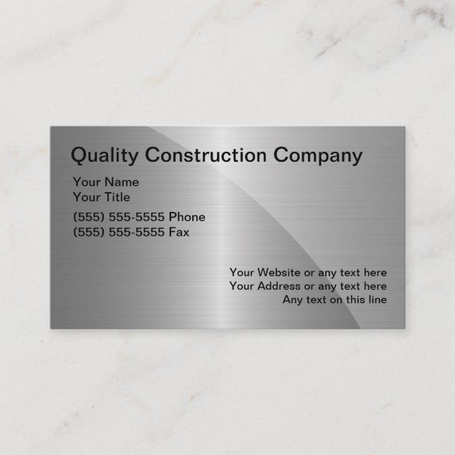 Cartes de visite de construction (Devant)