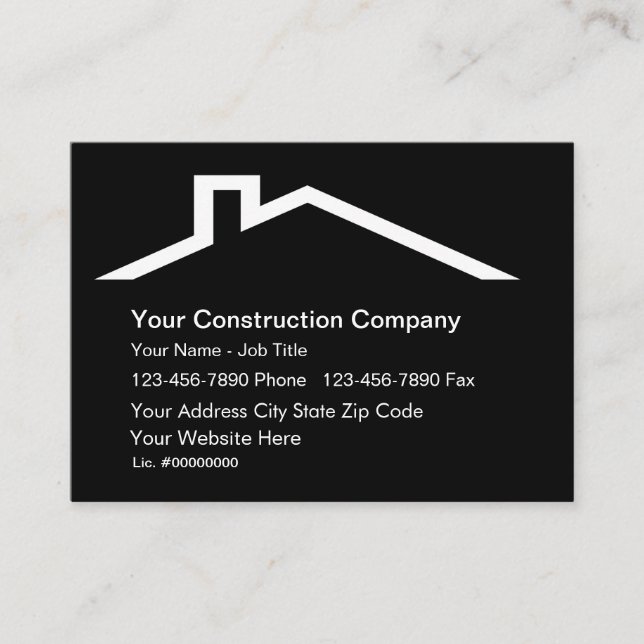 Cartes de visite de construction (Devant)