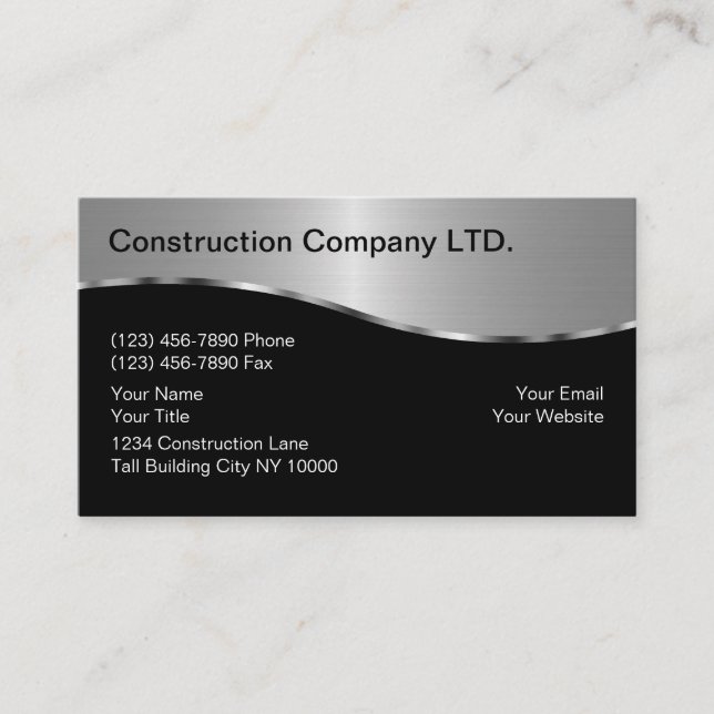 Cartes de visite de construction (Devant)