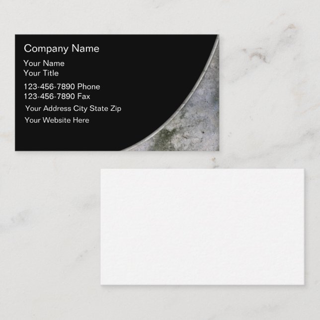 Cartes de visite de construction (Devant / Derrière)