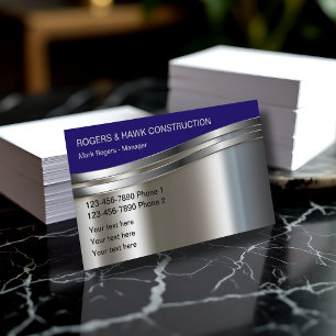 Cartes de visite de construction au look métalliqu