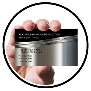Cartes de visite de construction au look métalliqu
