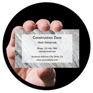 Cartes de visite de construction Motif en granit