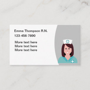 Cartes de visite de contact infirmier simple