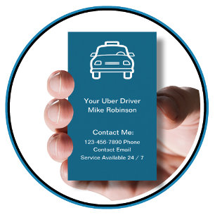 Cartes de visite de contact simple Uber Driver