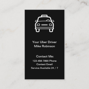 Cartes de visite de contact simple Uber Driver