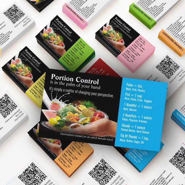 Cartes de visite de contrôle de la partie (Nutrition Mastery Business Cards in custom colors)