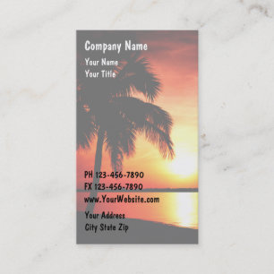 Cartes de visite de coucher du soleil