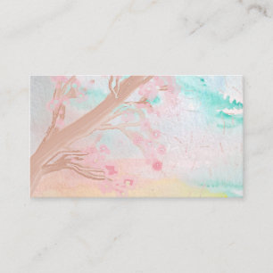 Cartes de visite de couleur d'eau de l'arbre de fl
