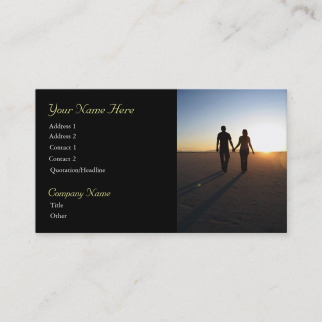 Cartes de visite de couples de coucher du soleil (Devant)