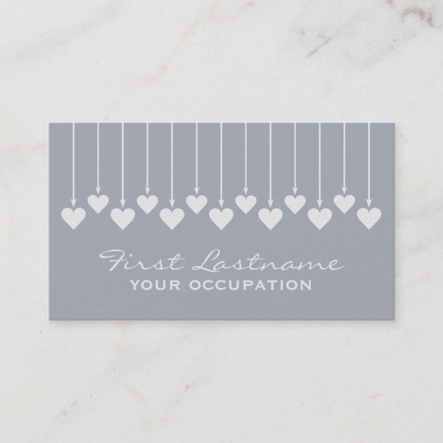 Cartes de visite de coutume de coeurs de Valentine (Devant)
