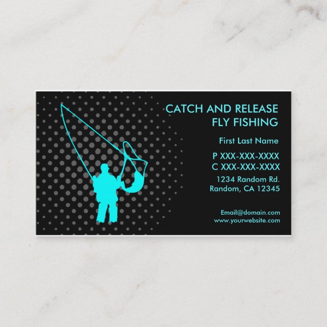 Cartes de visite de coutume de pêche de mouche de (Devant)