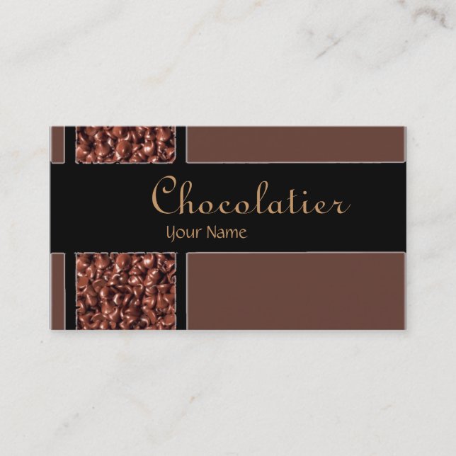 Cartes de visite de coutume de puces de chocolat (Devant)