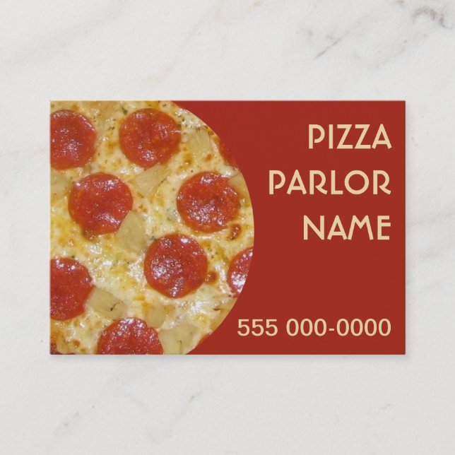 Cartes de visite de coutume de salon de pizza (Devant)