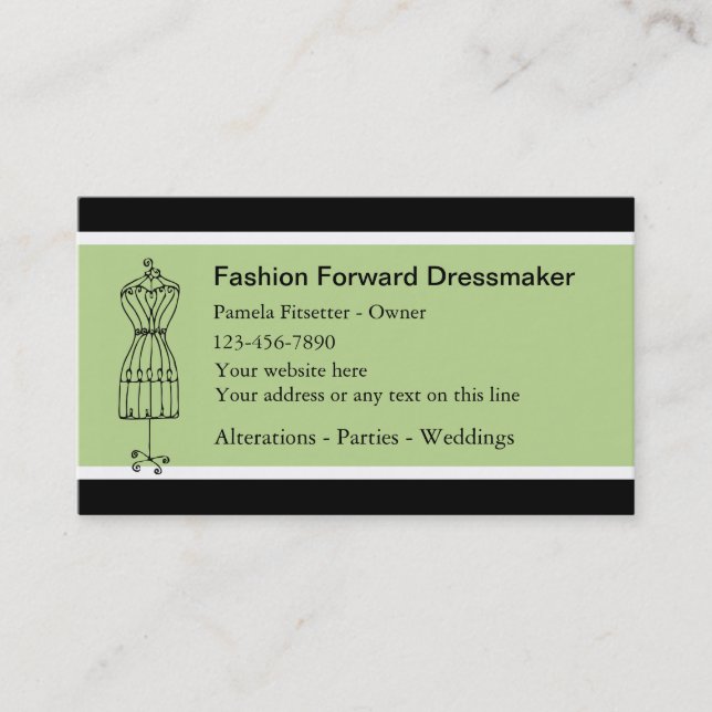 Cartes de visite de couturière (Devant)