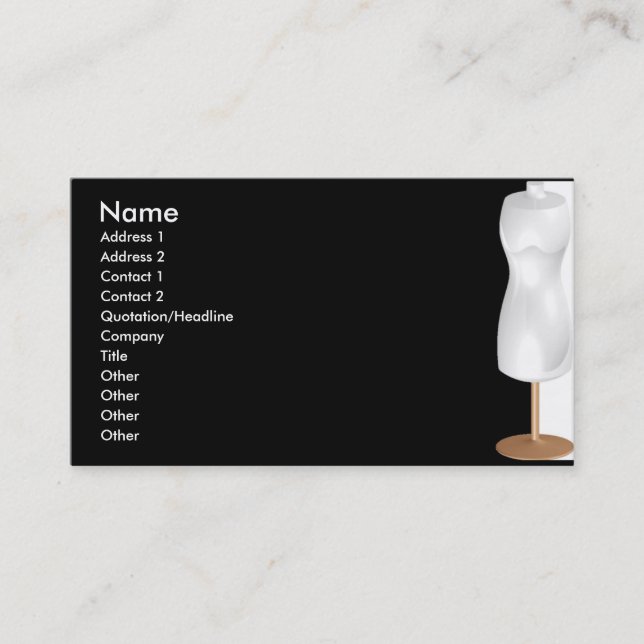 Cartes de visite de couturière (Devant)