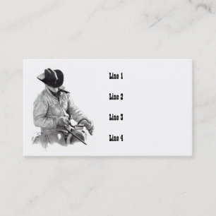 CARTES DE VISITE DE COWBOY/HORSEBACK/ART