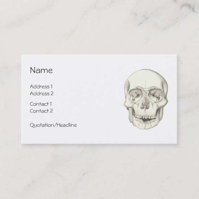 Cartes de visite de crâne (Devant)