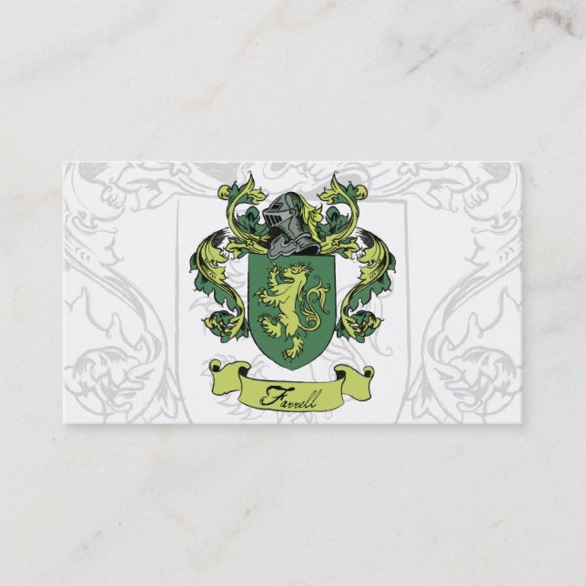 Cartes de visite de crête de famille de Farrell (Devant)