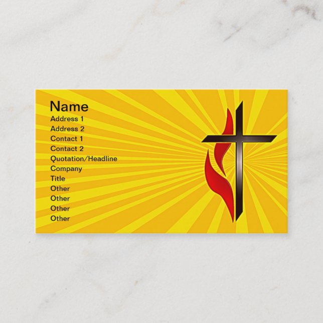 Cartes de visite de croix et de flamme (Devant)