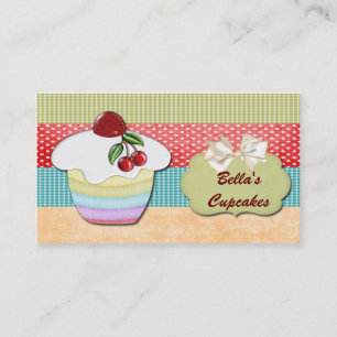 cartes de visite de cupcake colorés et amusants