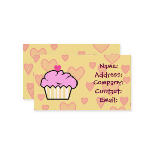 cartes de visite de cupcake doux