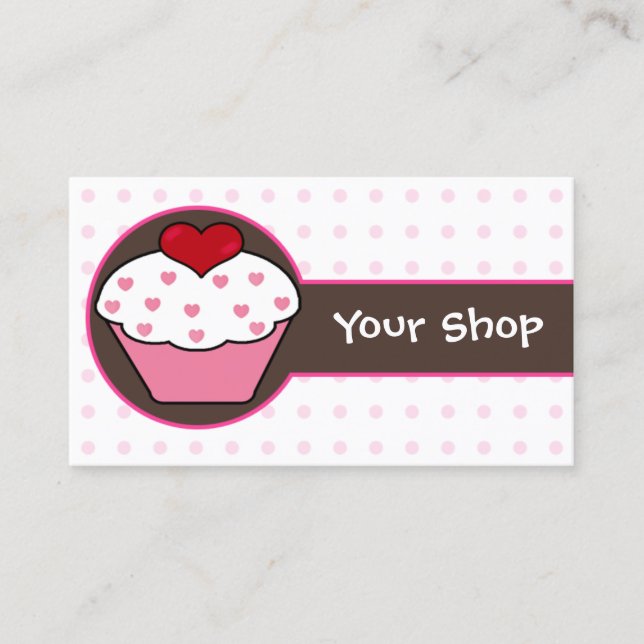 cartes de visite de cupcake rose (Devant)