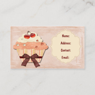 cartes de visite de cupcake sucré pêche
