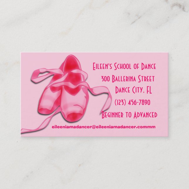 Cartes de visite de danse (Devant)