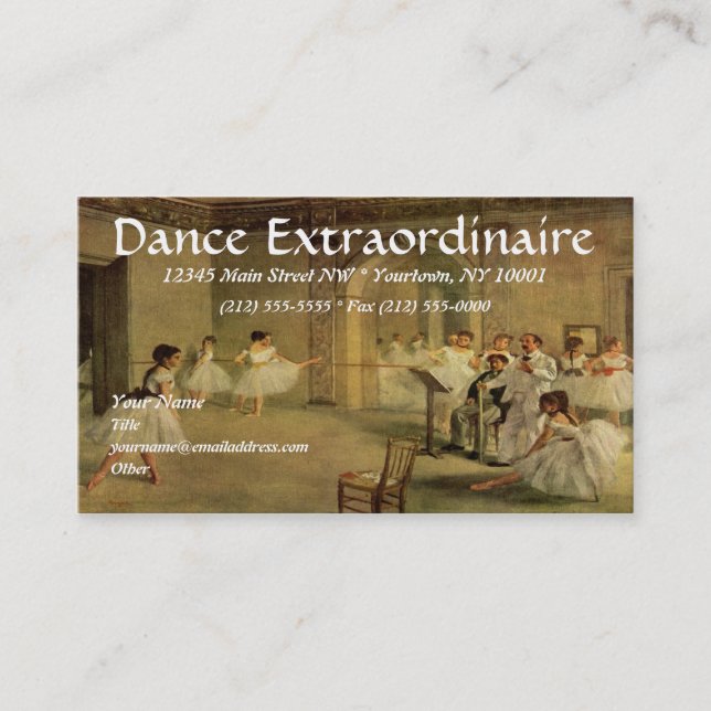 Cartes de visite de DANSE ou de BALLET (Devant)