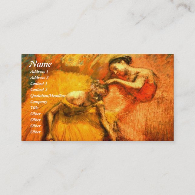 Cartes de visite de DANSE ou de BALLET (Devant)