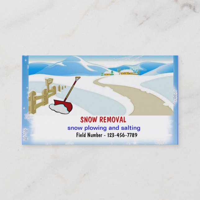 Cartes de visite de déblaiement de neige (Devant)